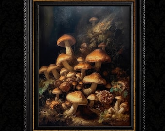 Vintage Mushrooms Decor Print