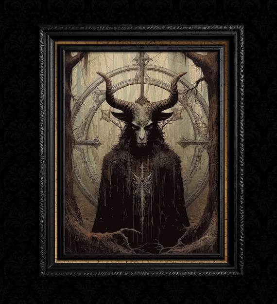 Satanic Decor Baphomet Wall Art Print 