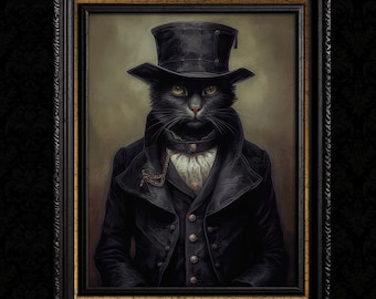 Victorian Cat Art Vintage Wall Decor Print