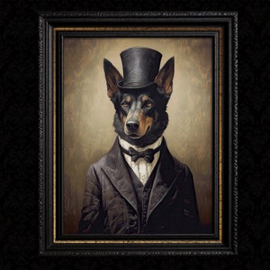 Schäferhund Vintage Portrait Print