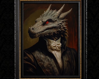 Dragon Art Print Fantasy Animal Portrait
