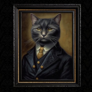 Victorian Cat Art Vintage Poster Print Home Decor