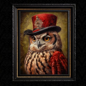 Portrait of Victorian Owl Poster Print