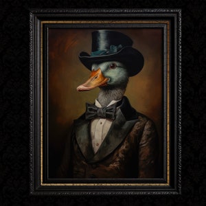 Victorian Duck Art Portrait Duck Wall Decor Print