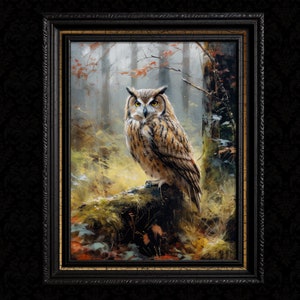 Owl Painting Wall Decor Print