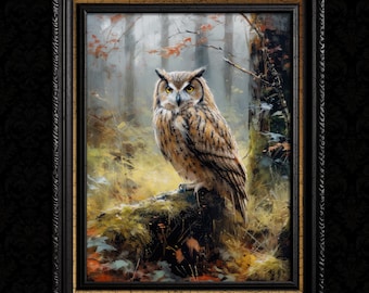 Owl Painting Wall Decor Print