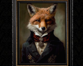 Victorian Fox Vintage Wall Art Print