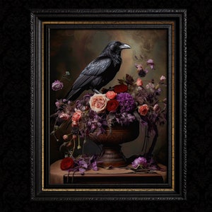 Vintage Moody Raven Wall Art Print