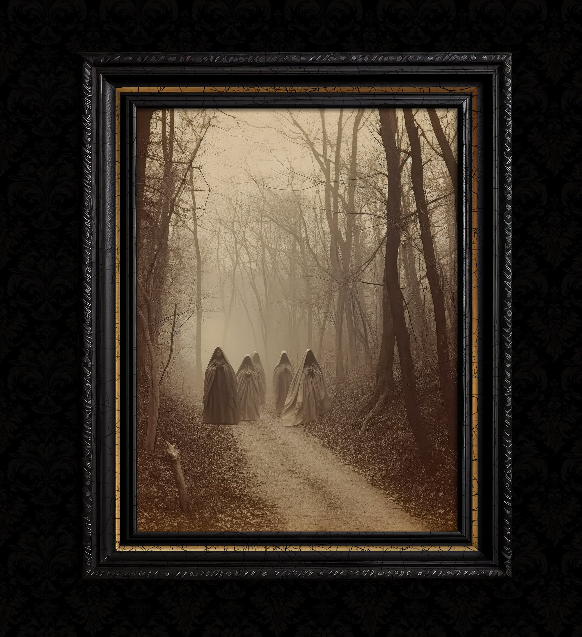 Vintage Ghosts in the Woods Photo Wall Decor Print