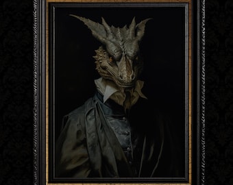 Dragon Art - Victorian Portrait Fantasy Decor Print