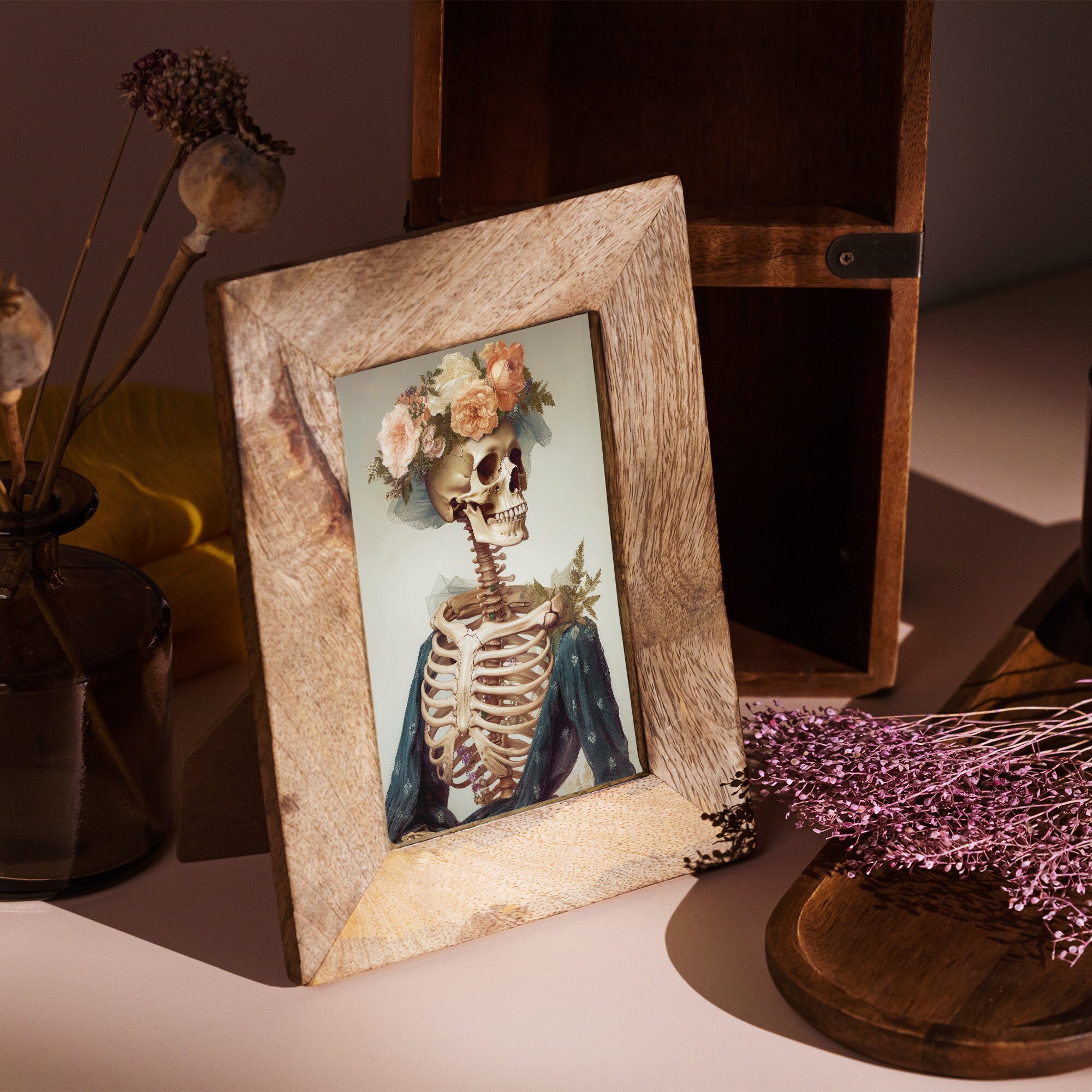 Squeleton Portrait Victorian Skeleton Portrait Print - Etsy