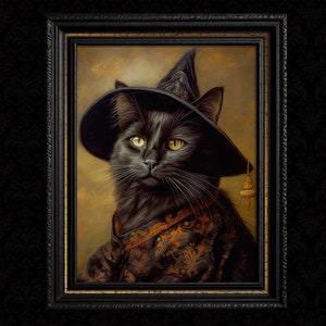 Gothic Witch Cat Print