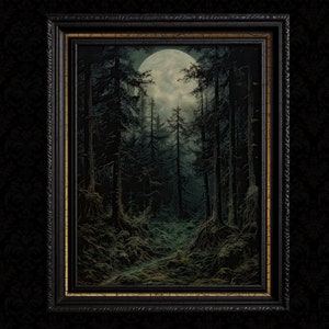 Goth Decor Dark Forest Wall Art Print