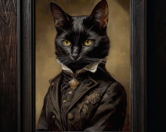 【CAT】　vintage poster ANTIQUE CAT POSTER, Playful Cat Print, Weird Cat Lover