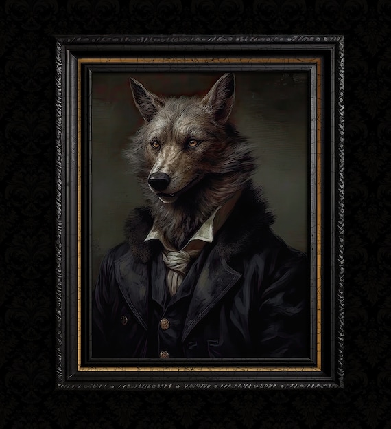 Werewolf Decor Victorian Wolf Wall Art Print - Etsy