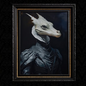Victorian Dragon Art Fantasy Portrait Print