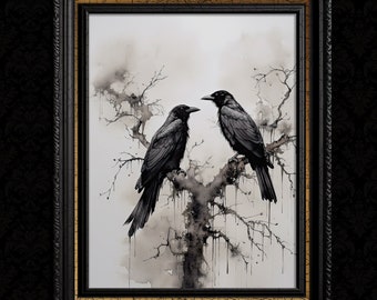 Gothic Rabens Wand Kunst Druck