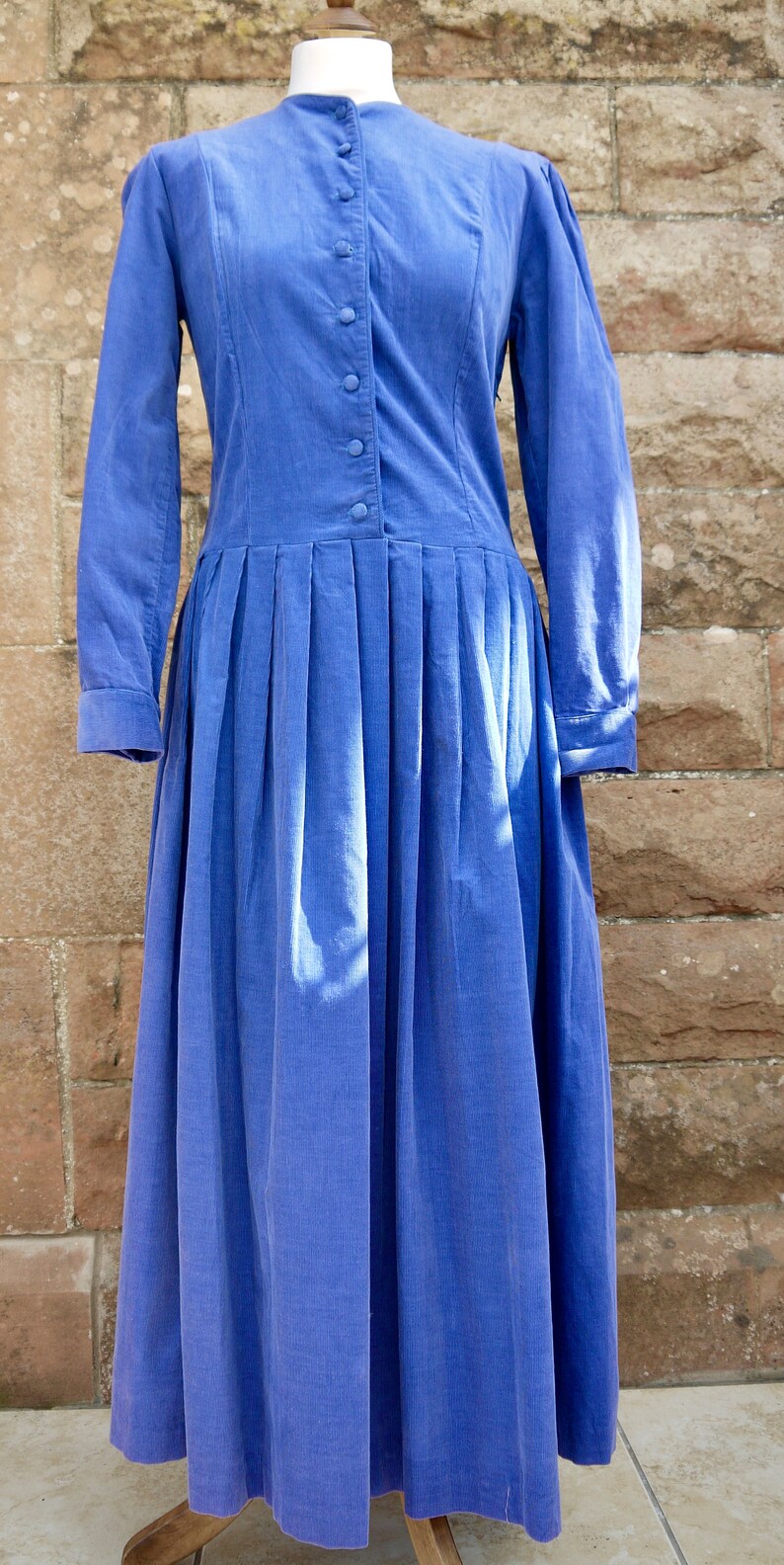 Laura Ashley Vintage Dress Needle Cord in Blue Etsy