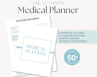 Medical Planner/ Healthcare Organizer/ Medical History Tracker & Appointment Calendar / Medical Binder Printable/ Medication Tracker /
