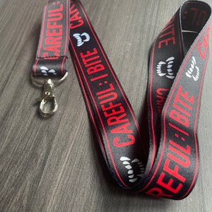 Careful, I Bite Lanyard Vampire Astarion Badge Lanyard with Clasp zdjęcie 2