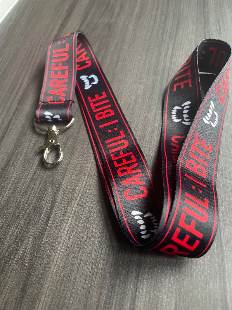 Careful, I Bite Lanyard Vampire Astarion Badge Lanyard with Clasp zdjęcie 2