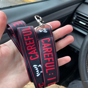 Careful, I Bite Lanyard Vampire Astarion Badge Lanyard with Clasp zdjęcie 3