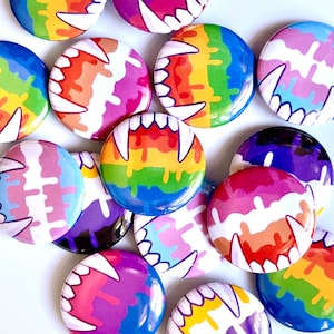 Vampire Pride 1” Button Pin - Custom Option Available! - Gay Bi Lesbian Trans Nonbinary Pan Aro Ace Pinback