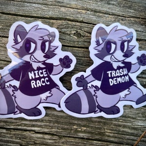 Trash Demon Raccoon Sticker Waterproof Vinyl
