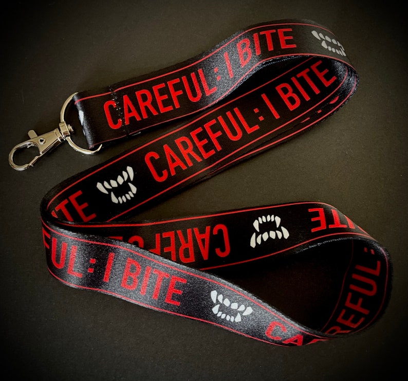 Careful, I Bite Lanyard Vampire Astarion Badge Lanyard with Clasp zdjęcie 4