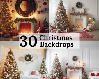 Christmas Backdrops, 30 Christmas Background,Christmas Photo Backdrop, New Year Backdrops,Festive Christmas Mockup,Portraits,Holiday Cards