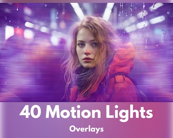 Motion Light Photo Overlay, Colorful Light Photoshop Overlays, Light Streaks, Aesthetic Light Overlays,Light Leak ,Light Beam Overlays