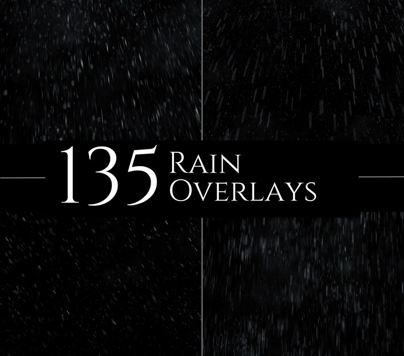 Realistic Rain Oveylays, 135 Rain Overlays,Rain Photoshop Effect, Falling Rain Overlays,Realistic Rain, Photography Overlays, Rain Showers image 2