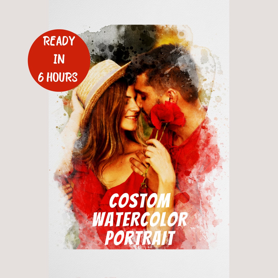 Costom Watercolor Portrait, Personalized Watercolor Portrait,custom ...