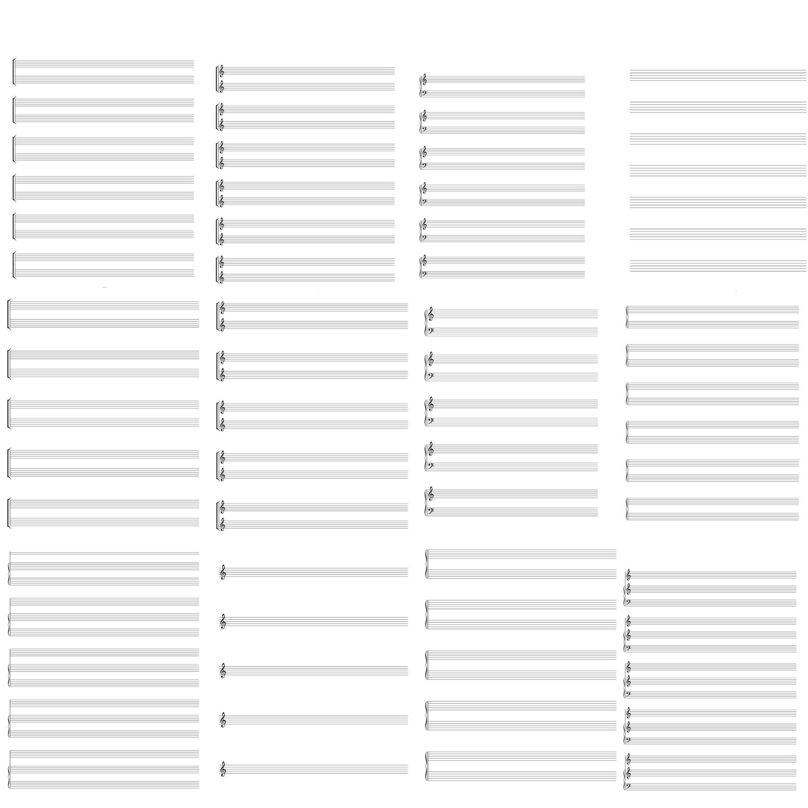 Print On Music Sheet Printable Sheet Music For Letter Etsy