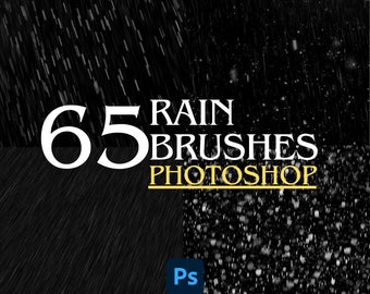 65 Rain Brushes, Rain Brush, Rain Brush Set, Realistic Rain Brushes,Realistic Rain Brush, Rain Photoshop Brushes,Photoshop Brushes,