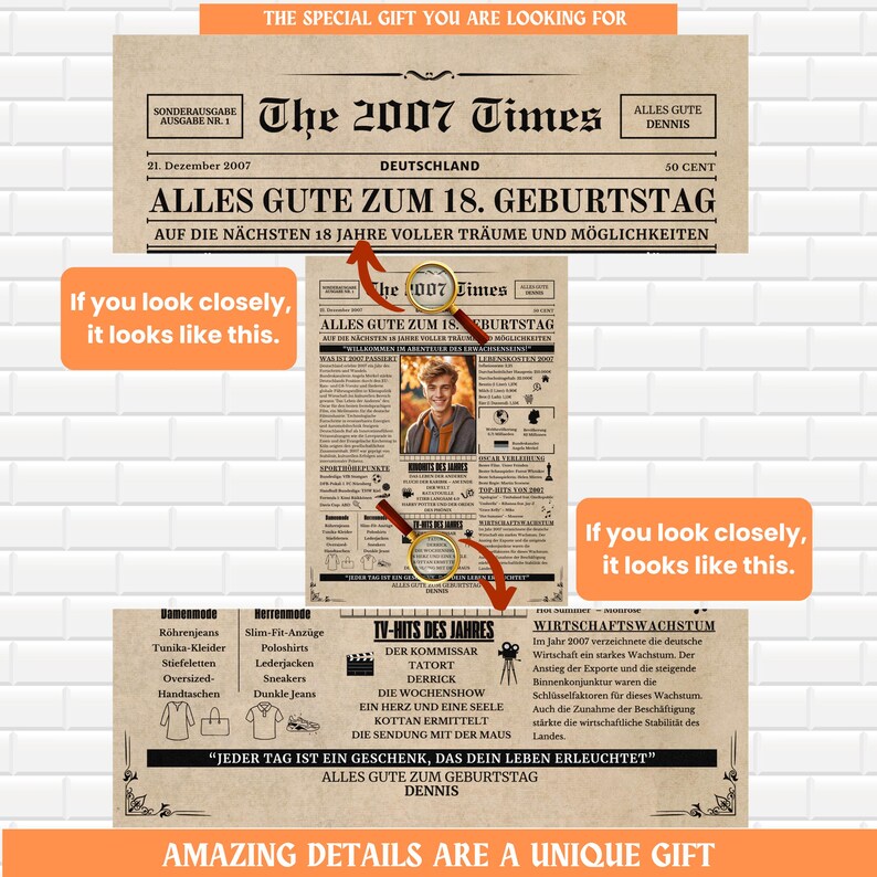 18th Party Decor,19. Geburtstagszeitung Poster, 20., Personalized Gift, 18 Year Birthday, Printable Poster, 18th Birthday Gift, 18th Birthday Sign, Dad Gift, Mom Gift, 18th Birthday Ideas,Birthday Newspaper,Back in 2006,18. Geburtstagszeitung Poster