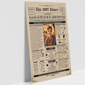 18th Party Decor,19. Geburtstagszeitung Poster, 20., Personalized Gift, 18 Year Birthday, Printable Poster, 18th Birthday Gift, 18th Birthday Sign, Dad Gift, Mom Gift, 18th Birthday Ideas,Birthday Newspaper,Back in 2006,18. Geburtstagszeitung Poster