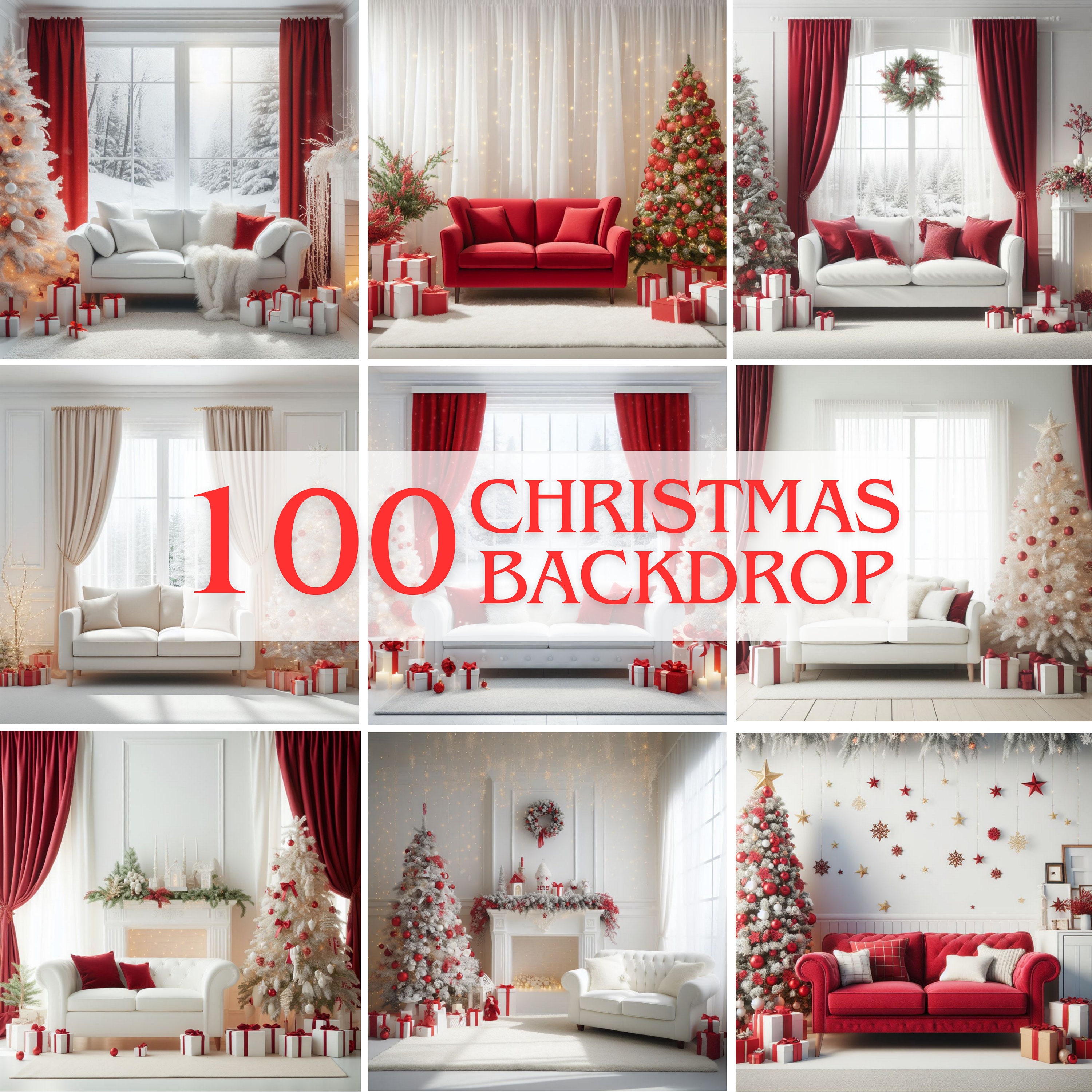 Christmas Backdrops, Christmas Background, Christmas Overlays,100 ...