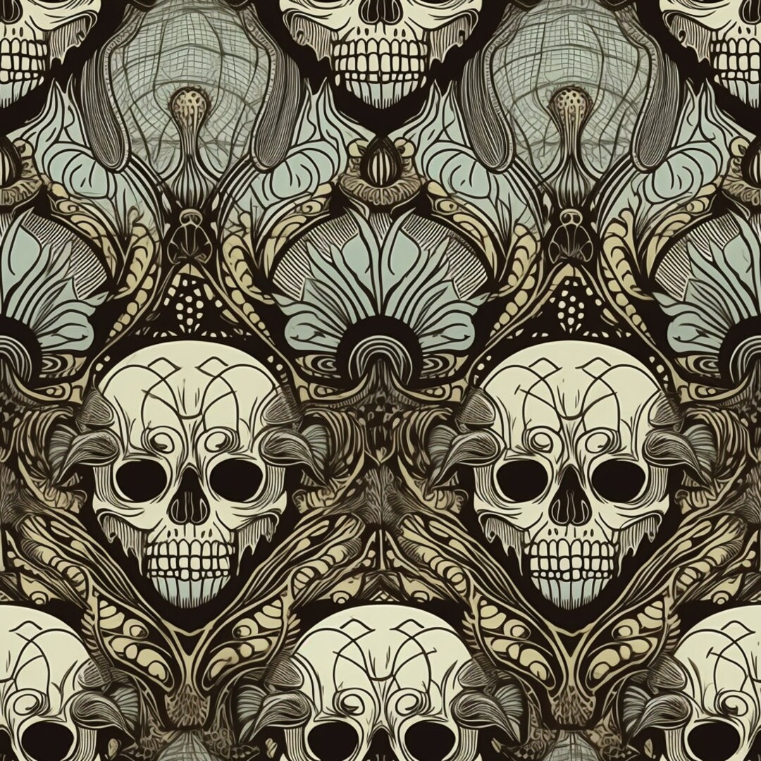 Art Deco Skull Pattern Etsy