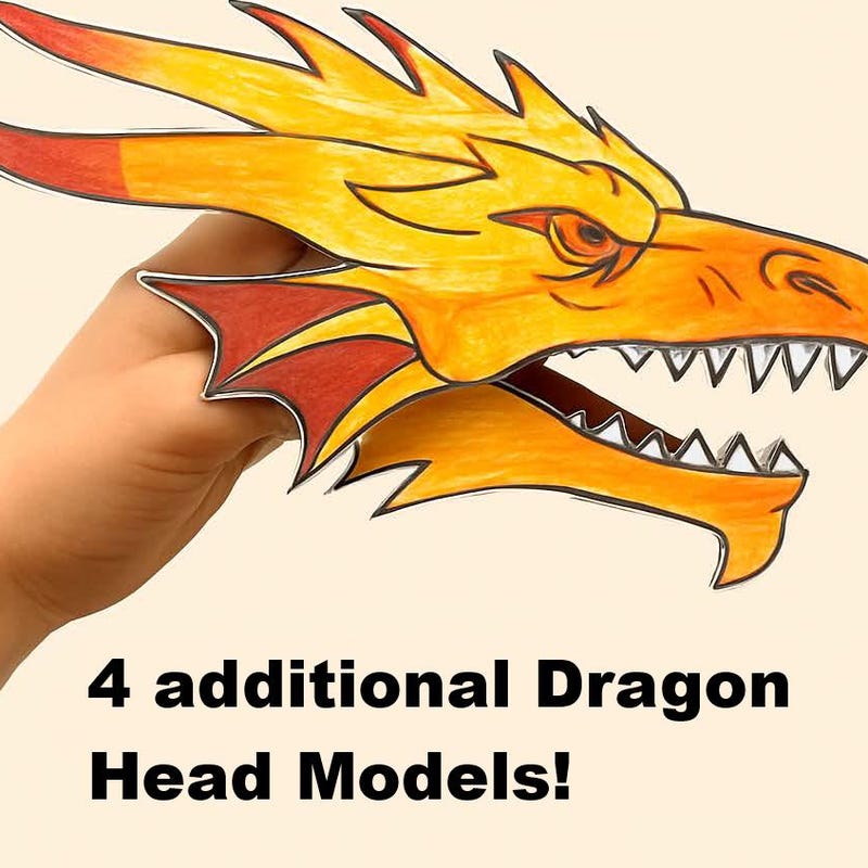 Puppet Dragons Template - Etsy