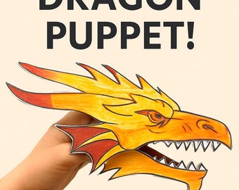 3D Paper Dragon Head Template | Printable Kids Activity