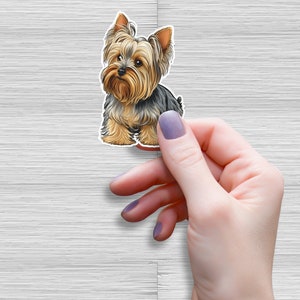 Cute Yorkshire Terrier (Yorkie) Vinyl Die Cut Decal Sticker - Great for Waterbottles
