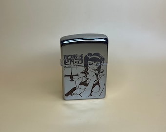 Briquet Faye Valentine Cowboy Bebop - Boîtier à briquet en acier gravé