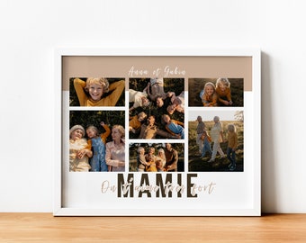 Cadre  fête des grands mères, cadeau mamie, affiche mamie personnalisée, fête des mamies, cadre personnalisé mamie 2