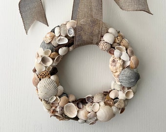 Seashell Wreath, Shell Wreath, Coastal Wreath, Wreath, Holiday Gift Idea, Gift Ideas, Beach House, Candle Ring, Coastal Decor, Coastal Home