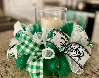 St Patricks Day, St Patricks Day Candle Ring, Candle Decor, St Patricks Day Decor,  Gift Ideas, Candle Ring, Candle Accessories