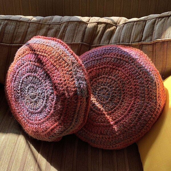Crochet Round Pillow Etsy