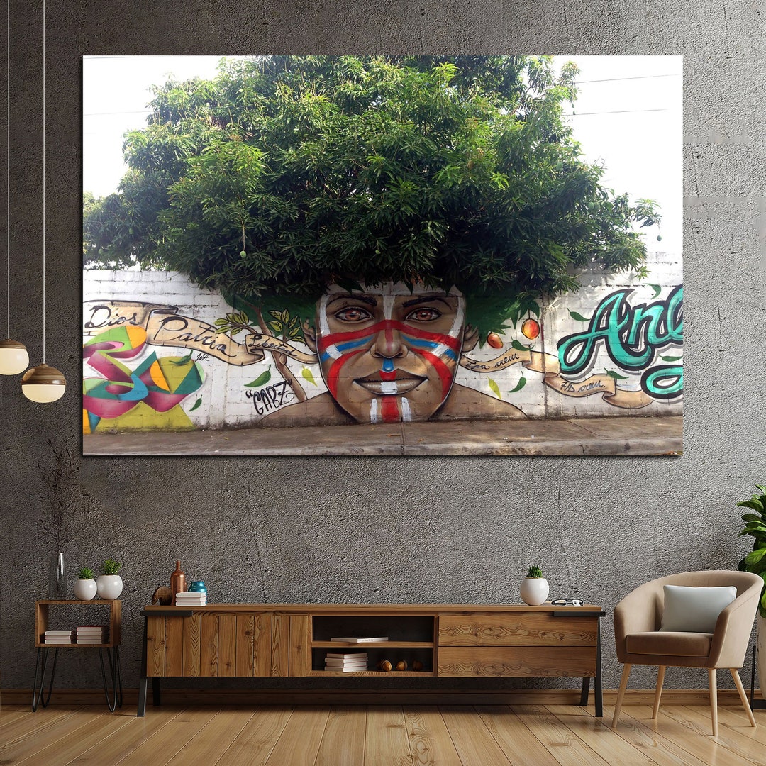 Graffiti Made With Trees Street Art, Street Tree Graffiti Wall Decor ...