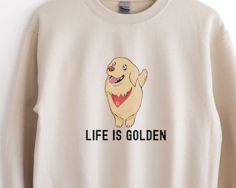 La vita è camicia d'oro, felpa Golden Retriever, felpa mamma cane, amante del golden retriever, felpa amante dei cani, felpa girocollo