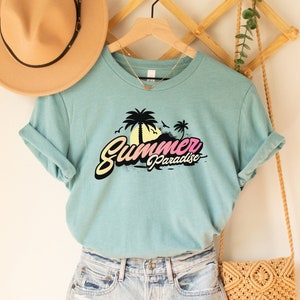 Palm Tree Shirt, Summer Paradise, Tropical Island Tee, Summer Holiday Shirt, Summer Vacation Gift, Hawaiian Tshirt, Beach Summer Shirt, Bbq